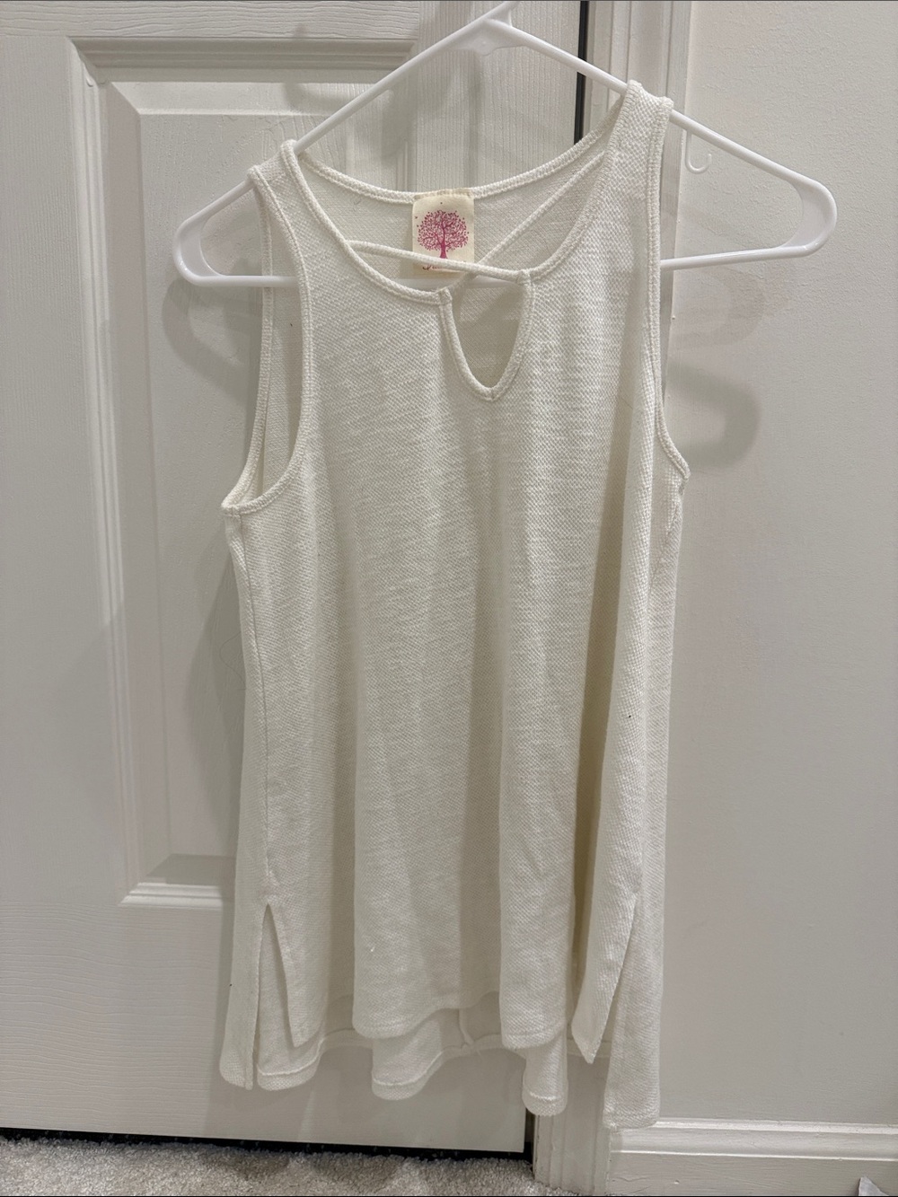 Freeloader Cream Knit Keyhole Tank